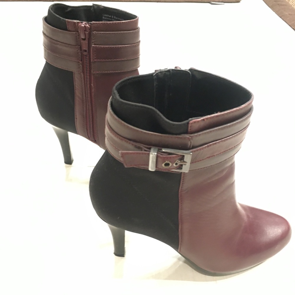 SOLD!!! Alfani leather burgundy platform booties